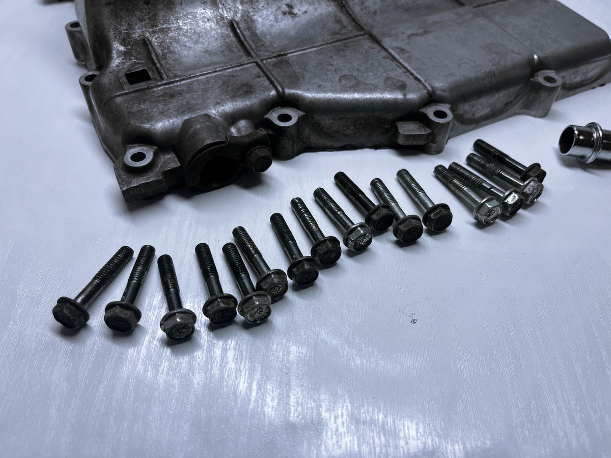 Honda CBR1100XX Super Blackbird Motor Engine Oil Pan Sump Plate OEM Used Damaged 2004