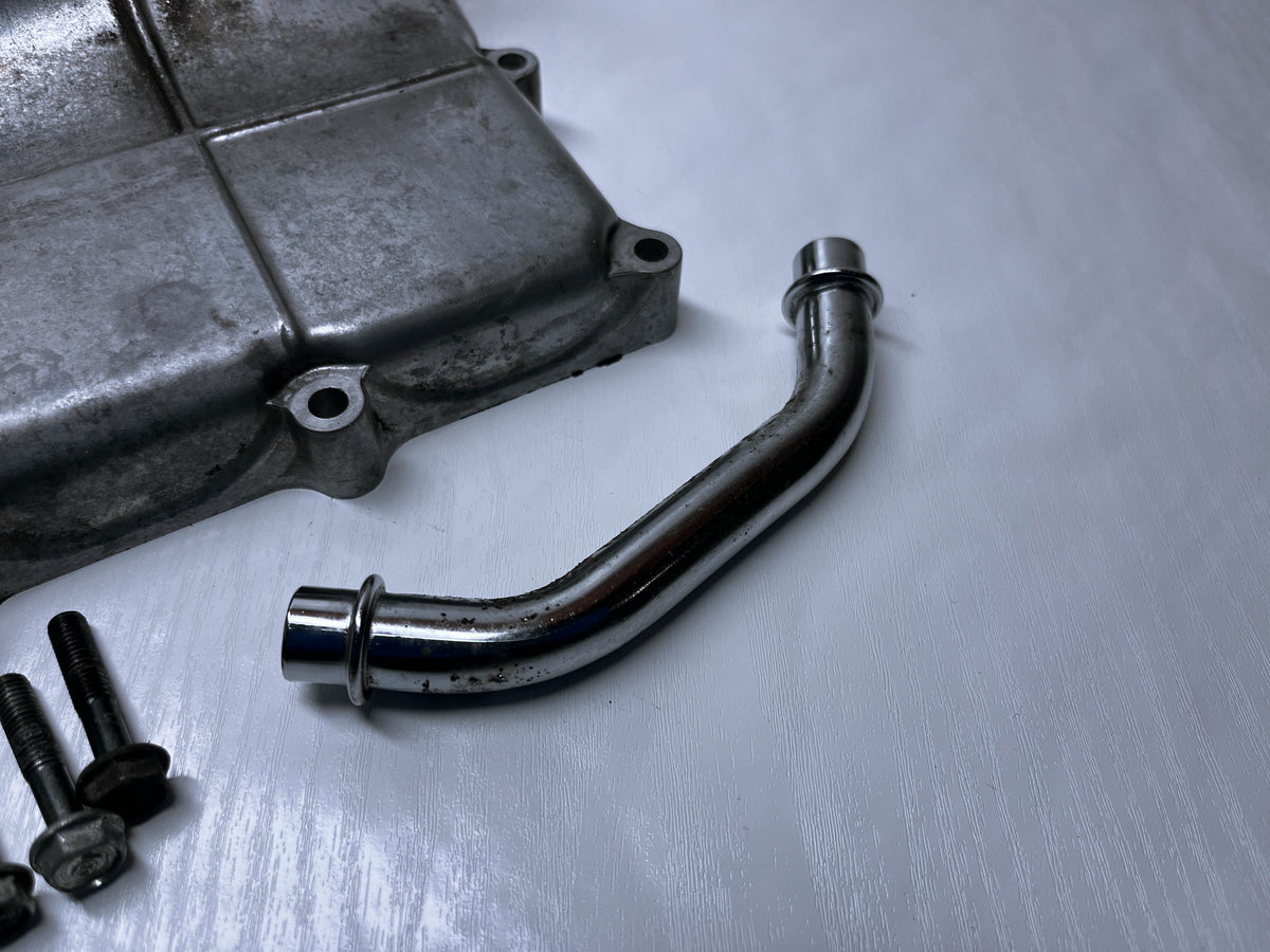 Honda CBR1100XX Super Blackbird Motor Engine Oil Pan Sump Plate OEM Used Damaged 2004